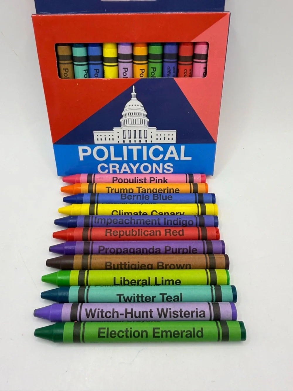 Political Crayons Satirical Novelty Humor Party Crayons Party Favors, Box of 12